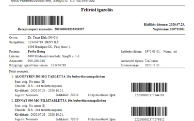 E-recept változások 2020.07.01-től