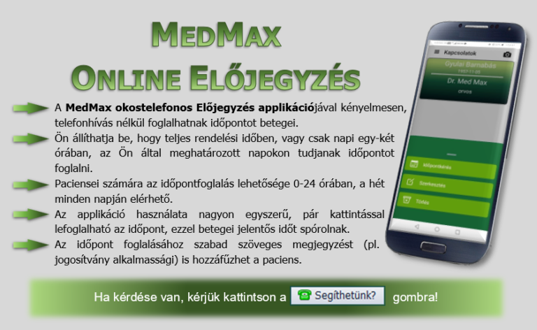 MedMax online előjegyzés